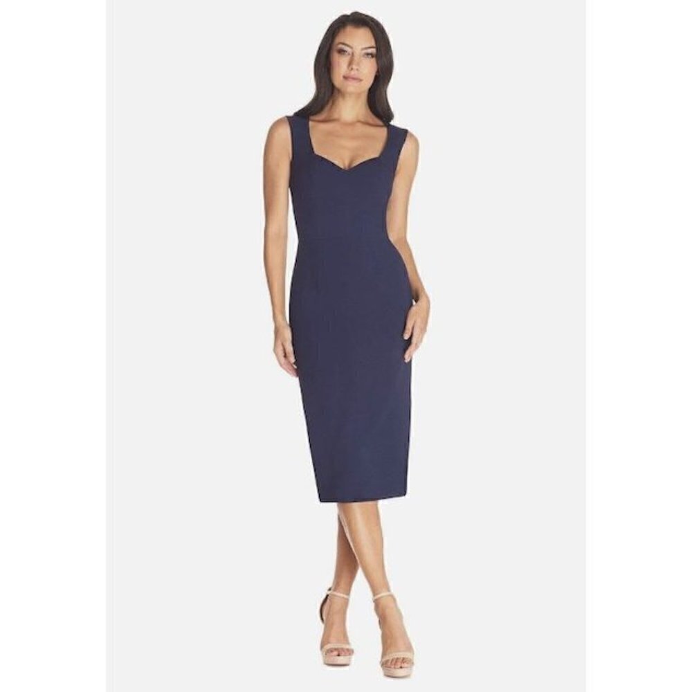 DRESS THE POPULATION Elle Sheath in Midnight Blue Size Small